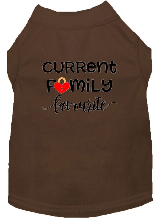 Family Favorite Screen Print Dog Shirt Brown XXXL